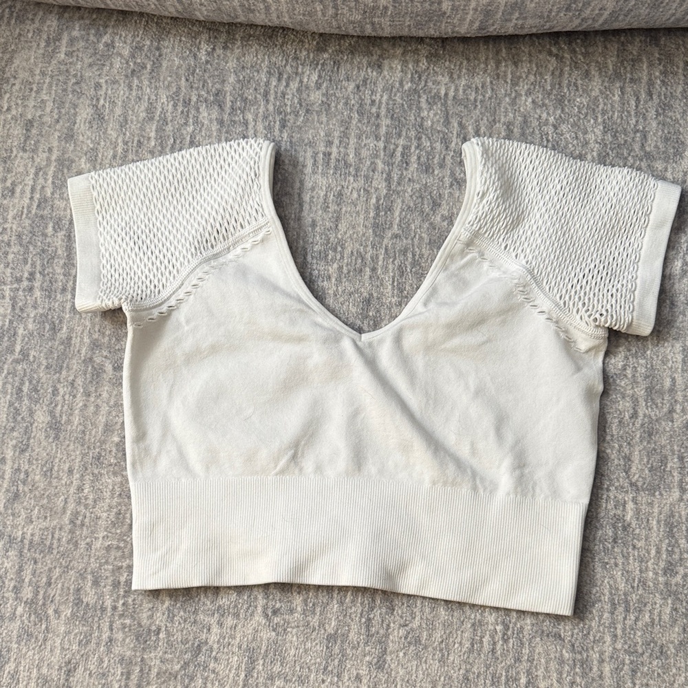 Aerie White V-Neck Women's sports top